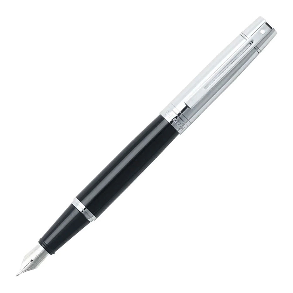 110473-sheaffer-300-gloss-fountain-pen-medium-nib-black-chrome-trim-cap