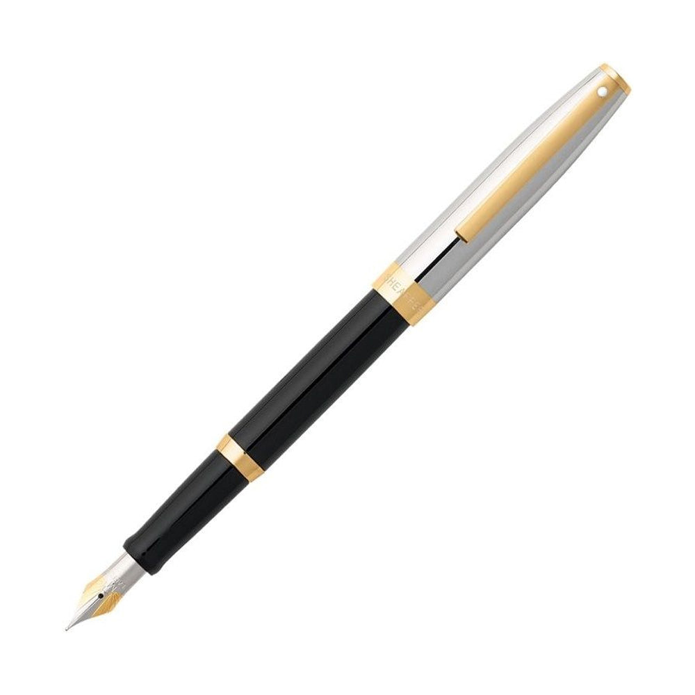 110586-sheaffer-sagaris-fountain-pen-medium-nib-black-chrome-gold-tt