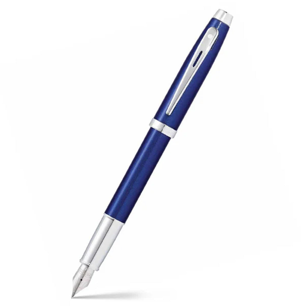 117864-sheaffer-100-fountain-pen-medium-hs-nib-lacquer-chrome-plate-blue