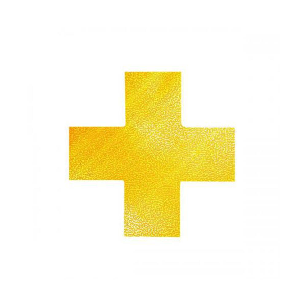 170104-10pk-durable-15cm-marking-sign-shape-cross-yellow