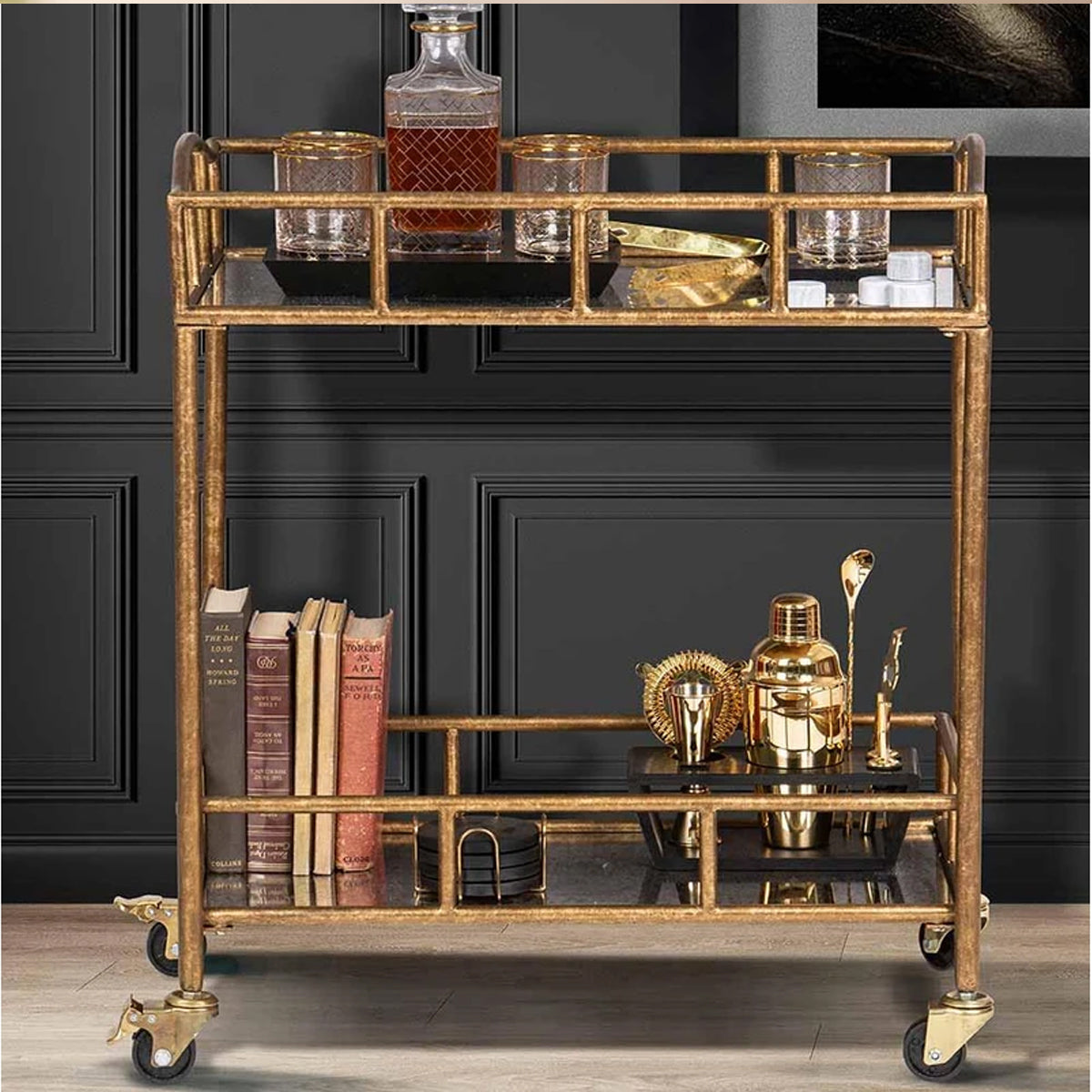 898317-tempa-bradley-71cm-antique-iron-glass-bar-cart-drink-storage-gold
