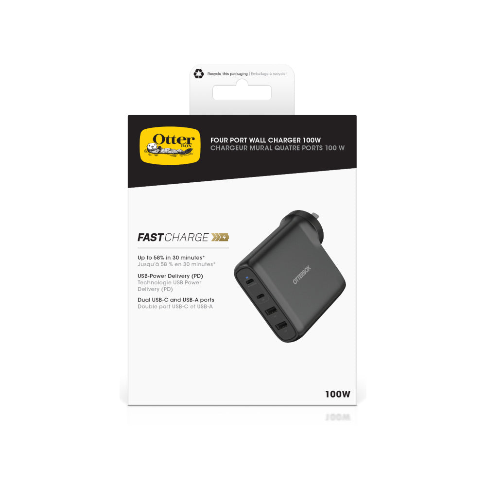 78-81355-otterbox-standard-wall-charger-100w-2x-usbc-2x-usba-usb-pd-black