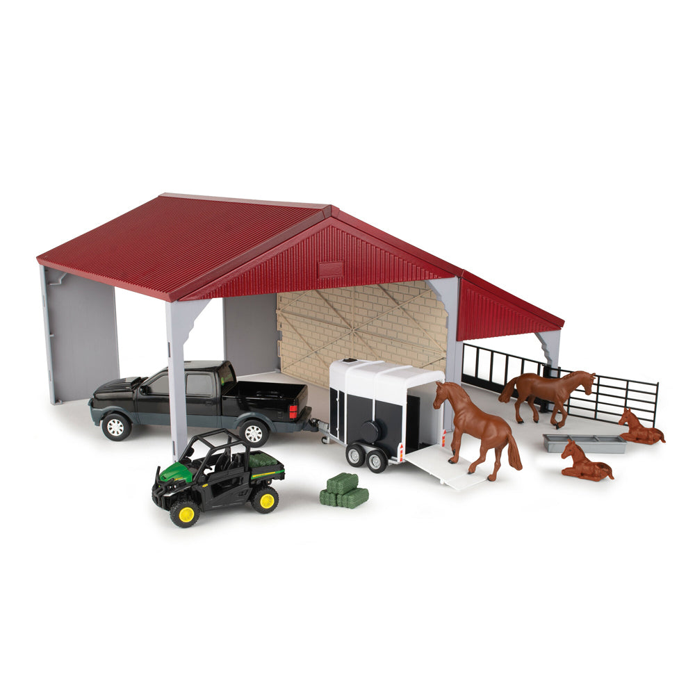 47522-john-deere-weathered-barn-play-set-w-pickup-horse-trailer-1-32-scale-3y