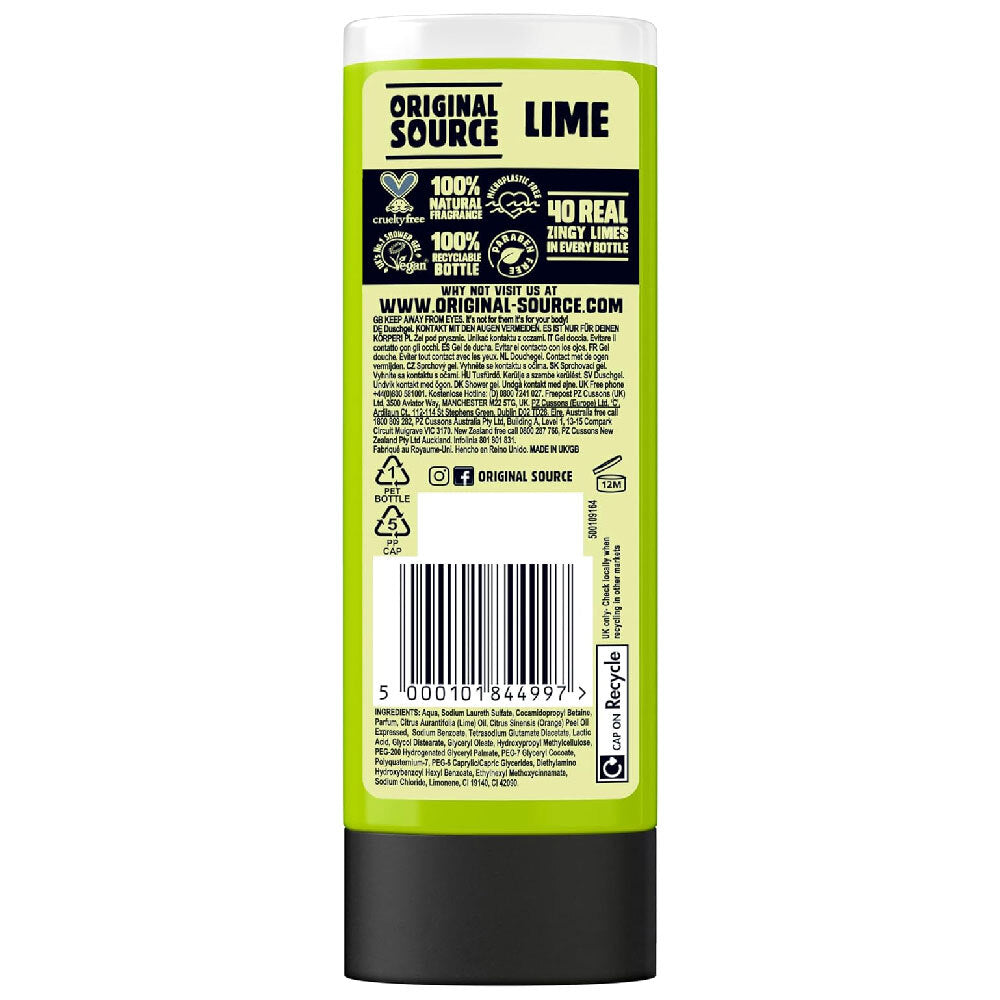 Original Source Shower Gel Body Wash Zingy Lime 250ml