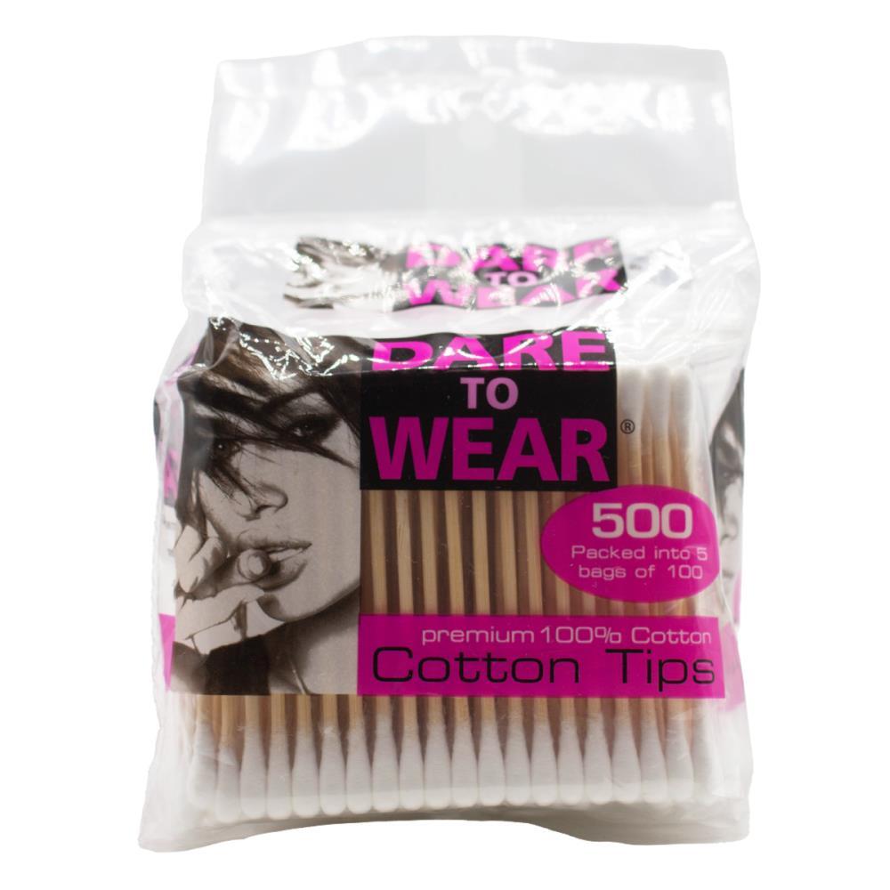 80116-500pc-dare-to-wear-premium-100-cotton-tips-w-wooden-stem