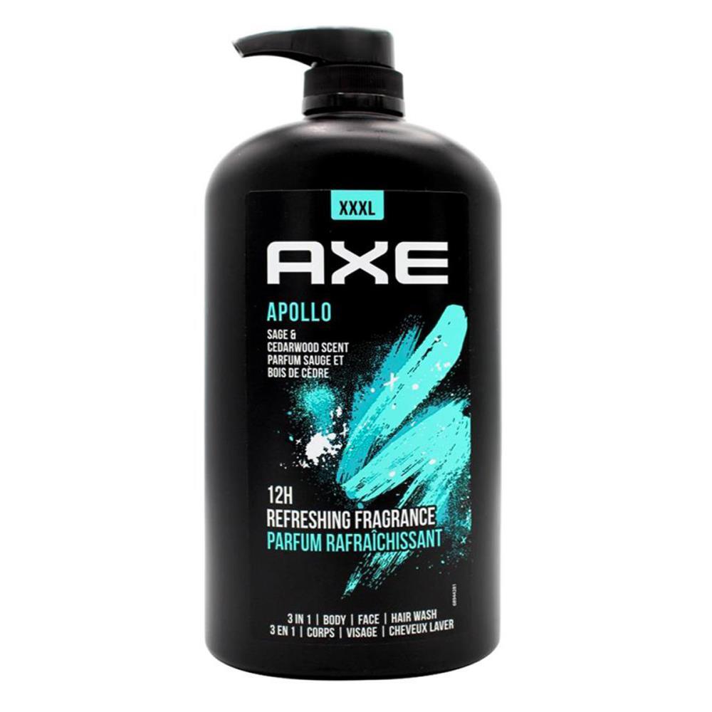Axe Apollo 3-in-1 Body Face Hair Wash 1L For Men Sage & Cedarwood Scent