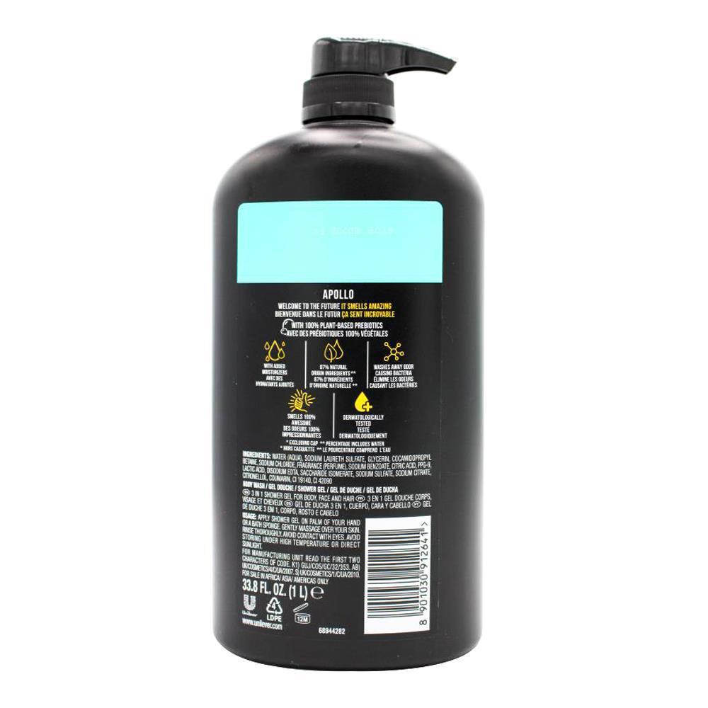 Axe Apollo 3-in-1 Body Face Hair Wash 1L For Men Sage & Cedarwood Scent