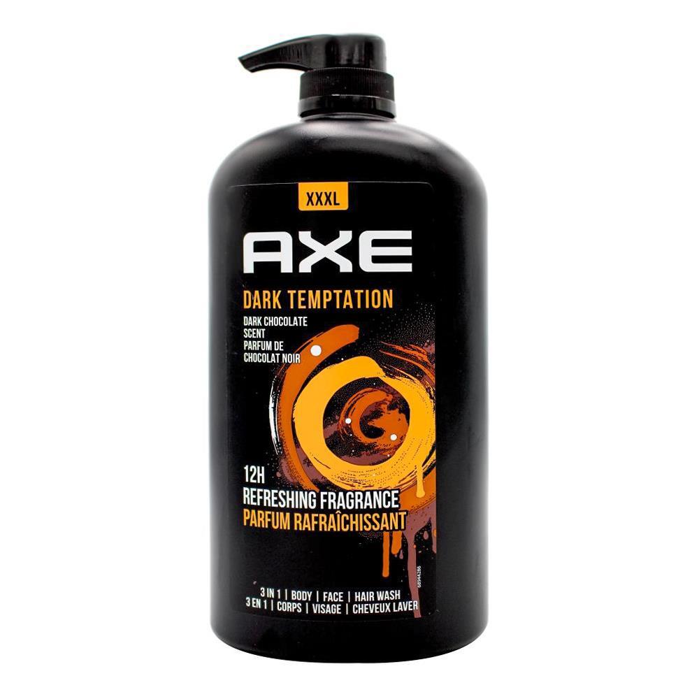 Axe Dark Temptation 3-in-1 Body Face Hair Wash 1L For Men Dark Chocolate