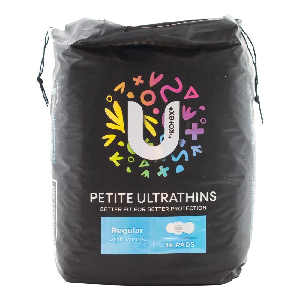 14pc Kotex Petite Ultrathins Women's Sanitary Pads w/ Wings Regular