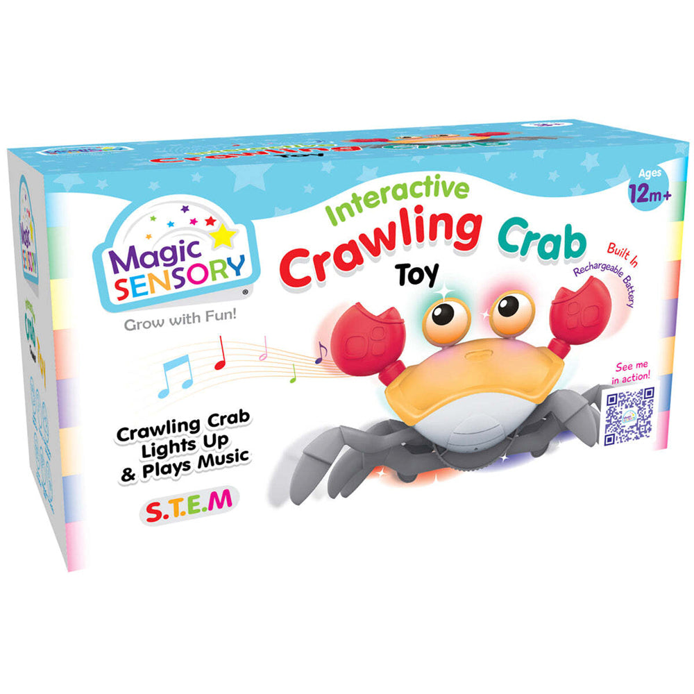 Magic Sensory Interactive Crab Crawler Baby/Infant Toy - Orange 18m+