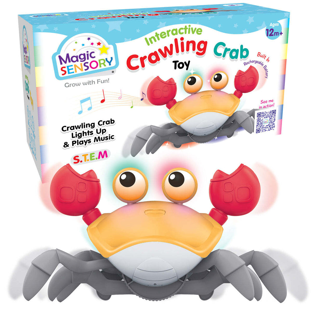Magic Sensory Interactive Crab Crawler Baby/Infant Toy - Orange 18m+