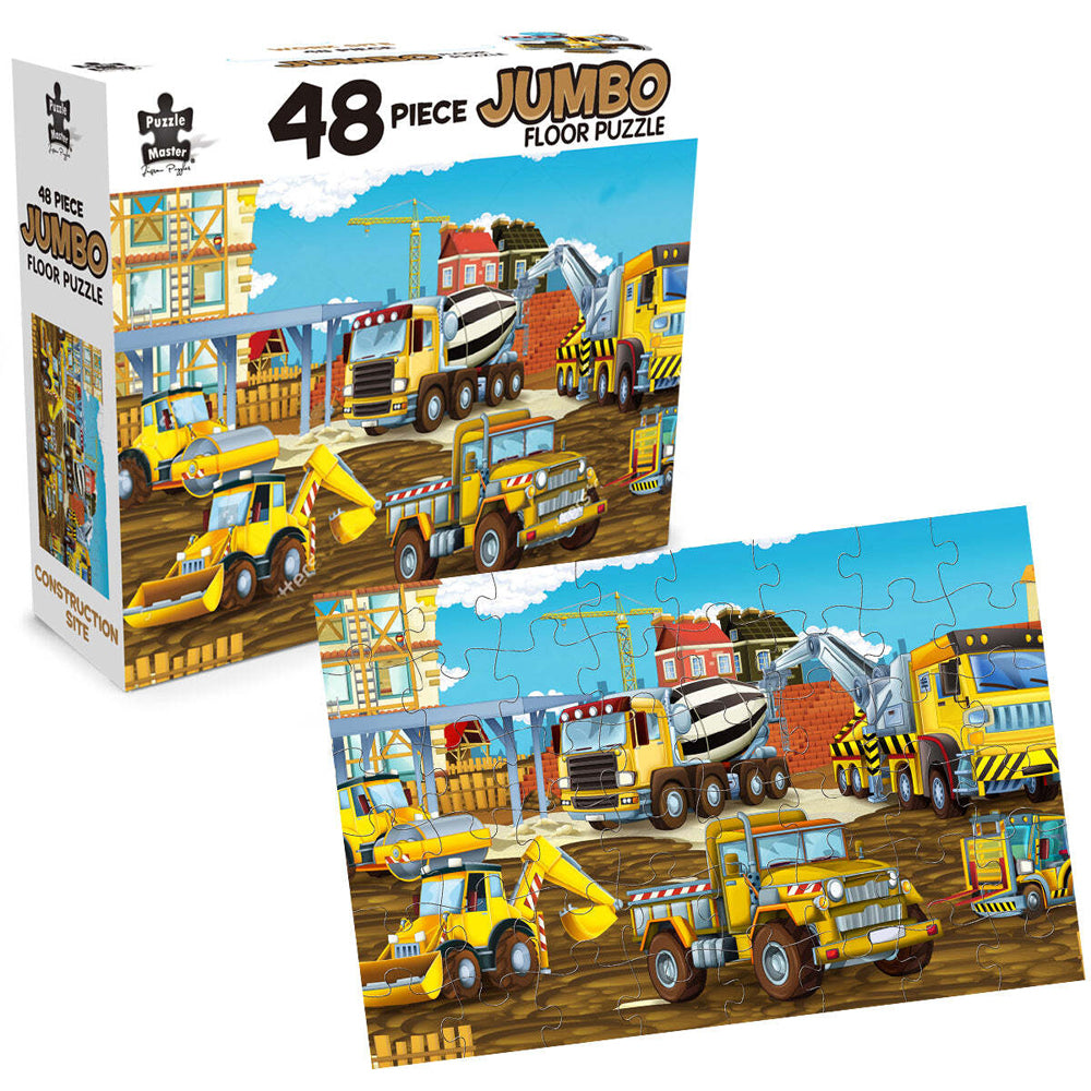 48pc Puzzle Master Jumbo Floor Kids Puzzle - Construction Site 3y+