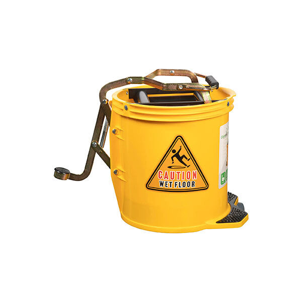12001-cleanlink-heavy-duty-mop-16l-metal-bucket-wringer-yellow