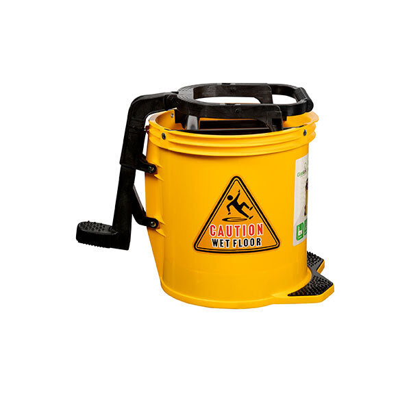 12118-cleanlink-heavy-duty-mop-16l-plastic-bucket-wringer-yellow