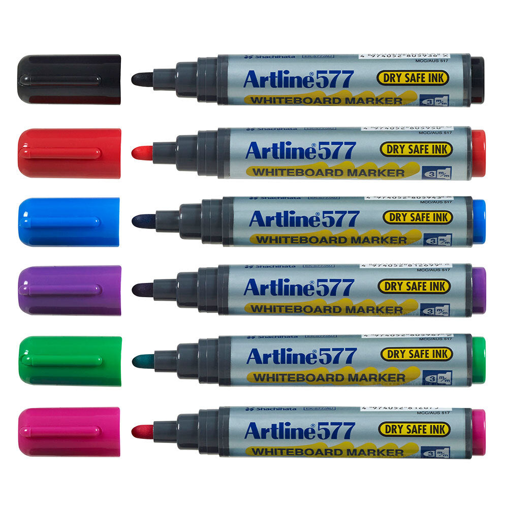 2812712-6pc-artline-577-assorted-colours-whiteboard-marker