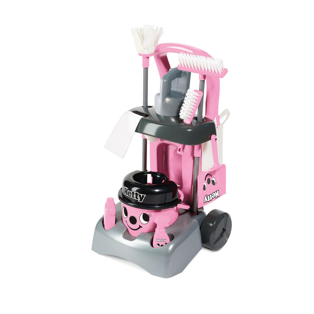 Casdon Pink Pretend Cleaning Vacuum Toy Deluxe Hetty Trolley 54cm