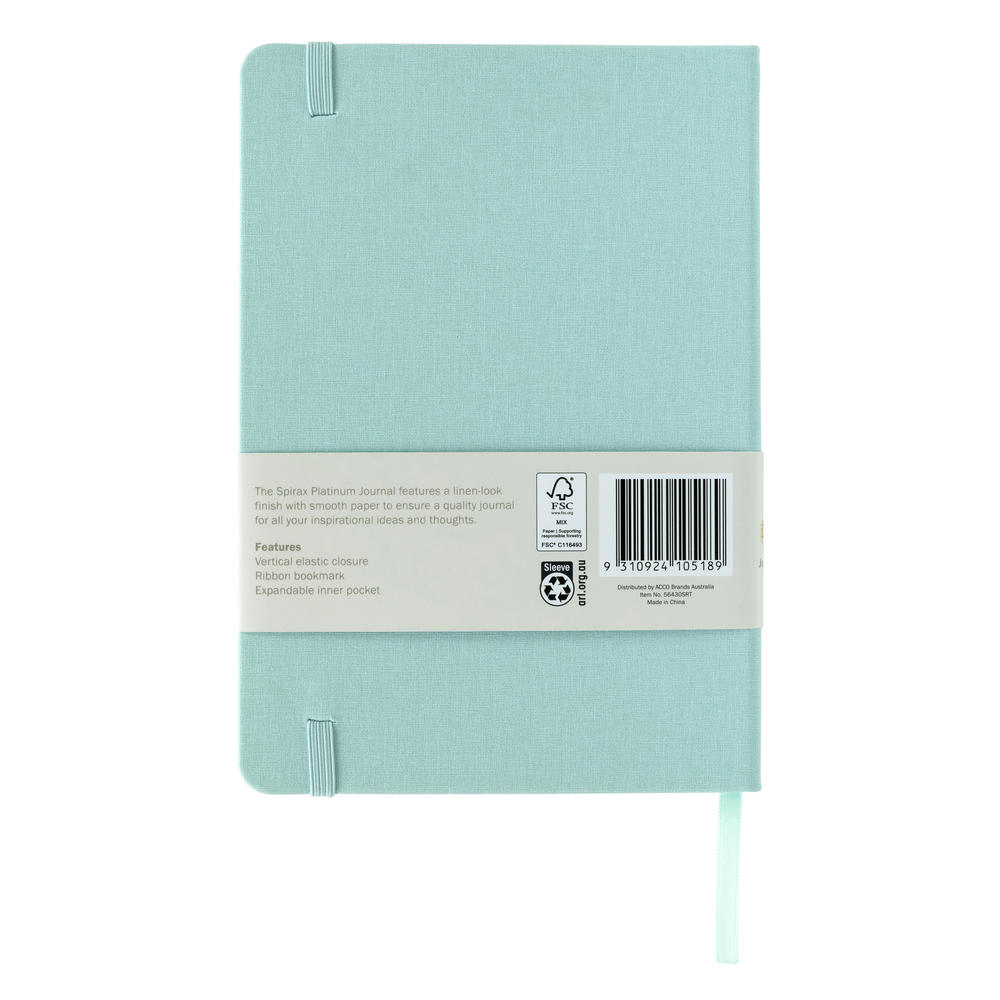 56430srt-spirax-platinum-inspo-a5-linen-look-journal-160-page-green