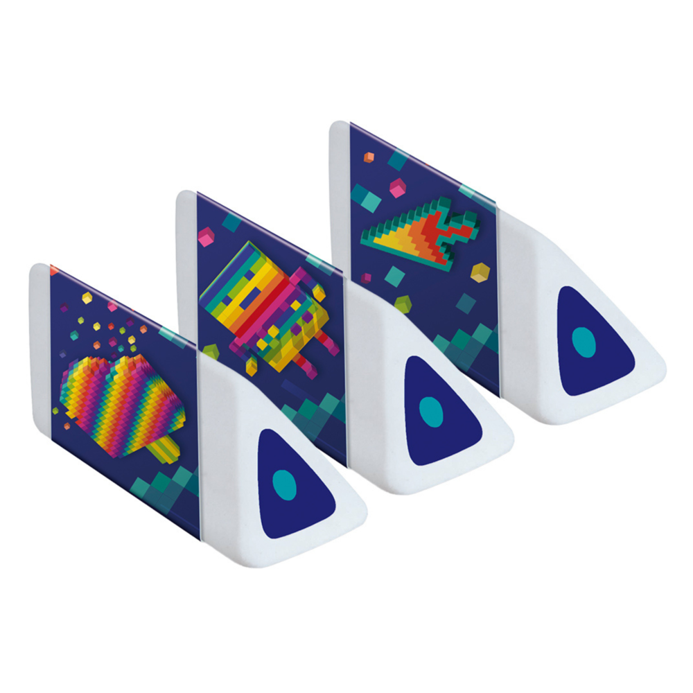 8119522-3pc-maped-pixel-party-ultra-soft-triangular-erasers
