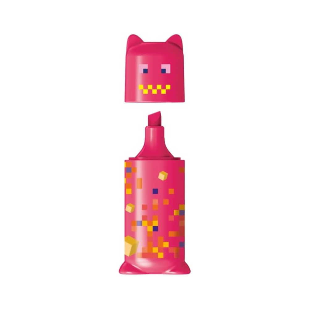 8743602-4pc-maped-pixel-party-fun-animal-inspired-highlighters
