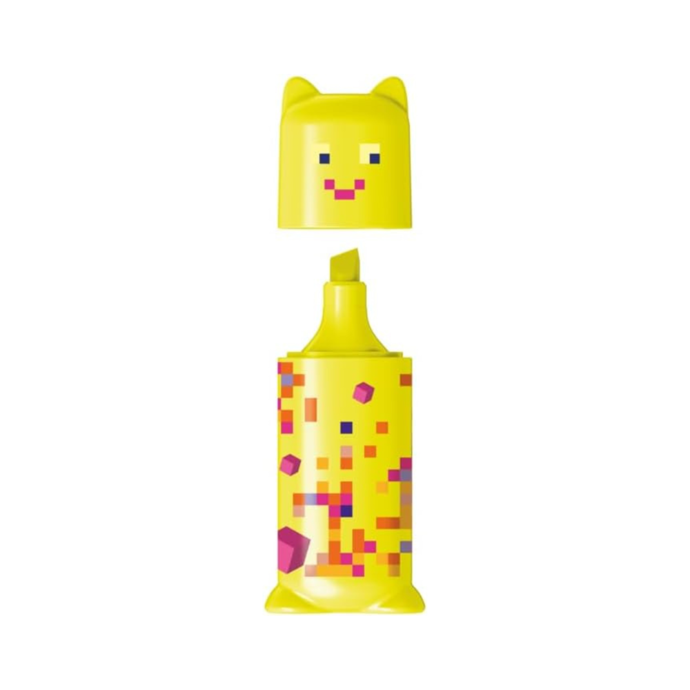 8743602-4pc-maped-pixel-party-fun-animal-inspired-highlighters