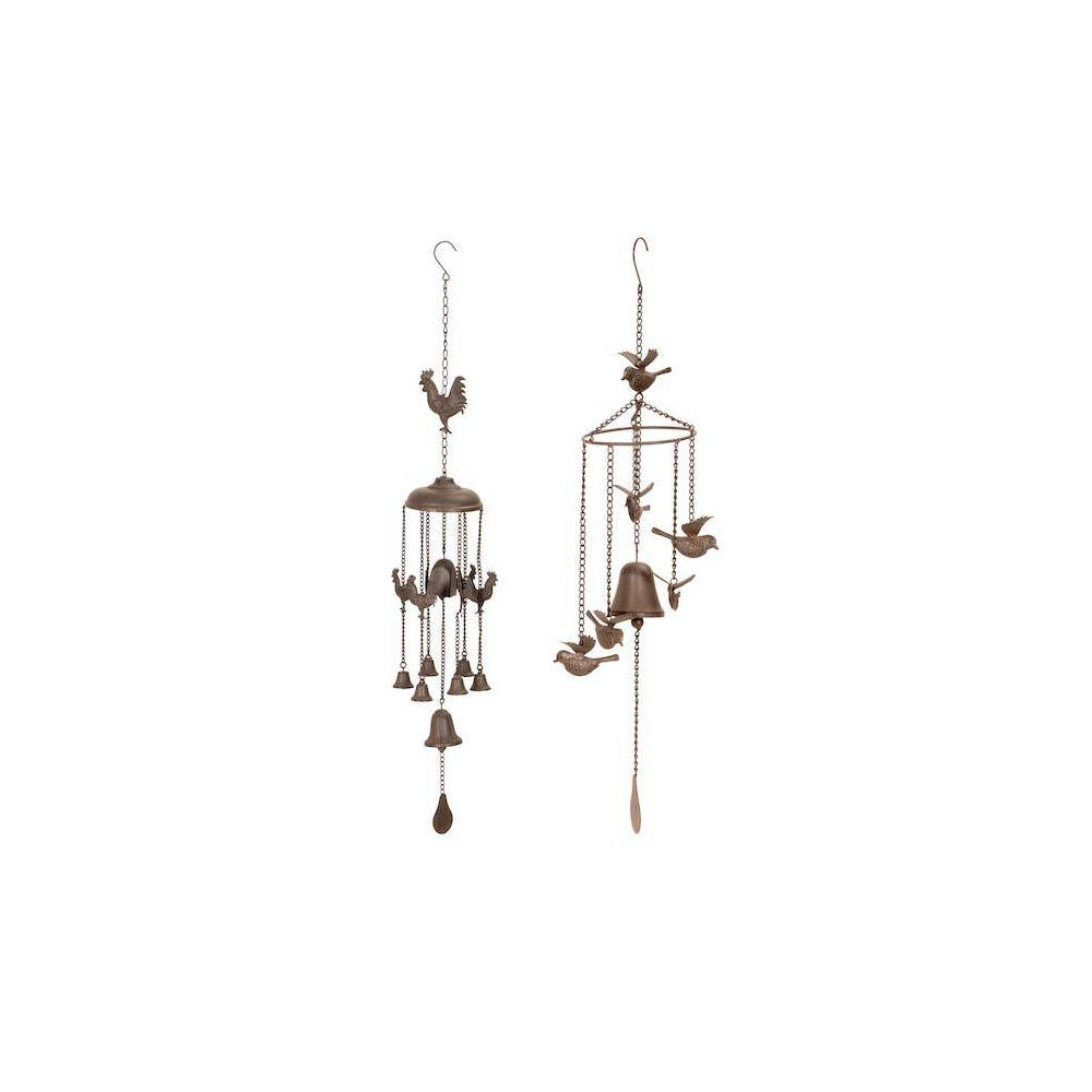 26873-wind-chime-bird-rooster-cast-iron-home-garden-decor-brown-assorted