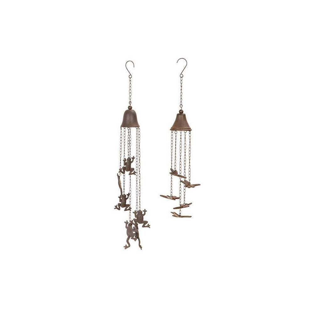 26880-wind-chime-frog-dragonfly-cast-iron-home-decor-brown-assorted