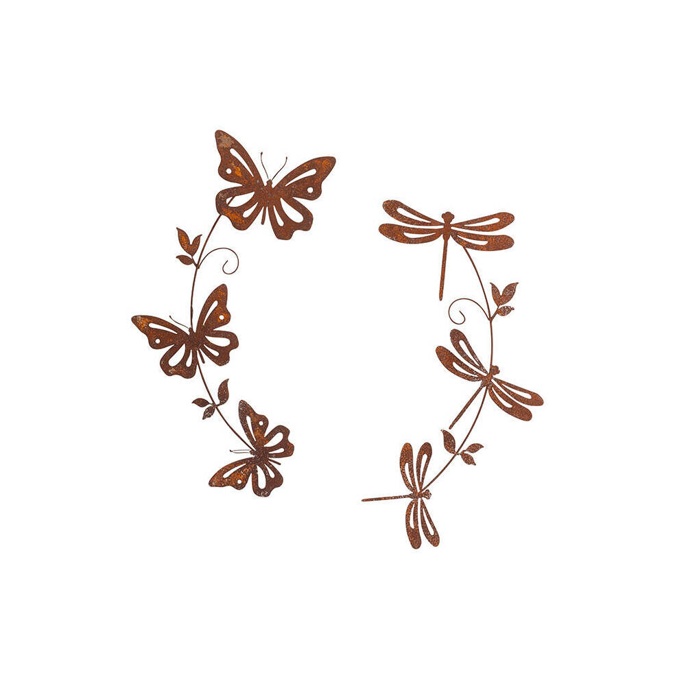 28419-butterfly-dragonfly-rusted-metal-home-garden-wall-art-decor-90x41cm-assorted