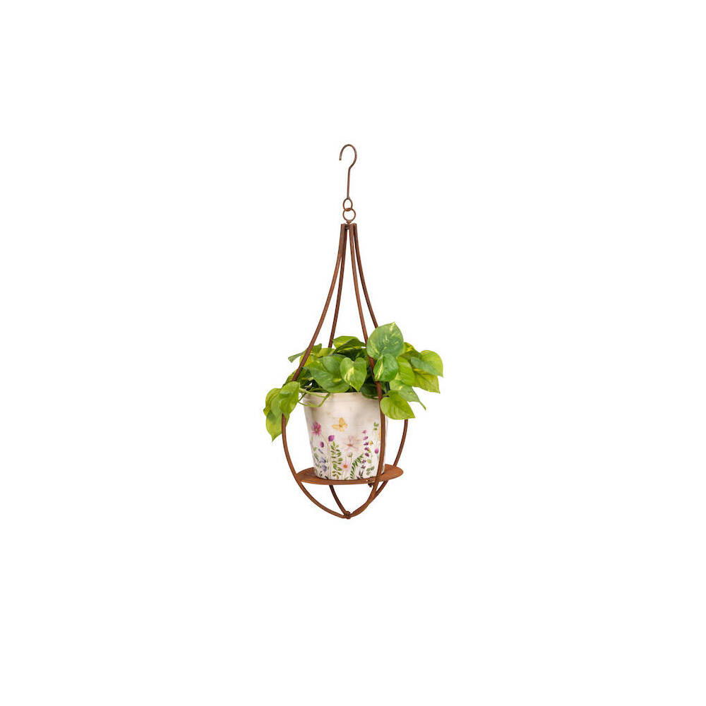 28433-rusted-metal-pot-holder-kd-hanging-home-garden-decor-55x20cm