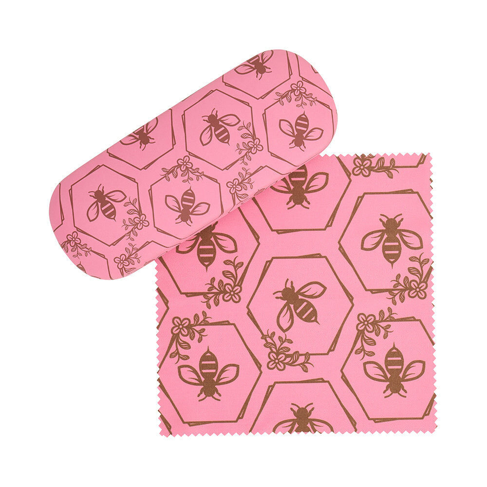 813gcpbe-annabel-trends-glasses-case-cloth-combo-15cx6cm-pink-bee