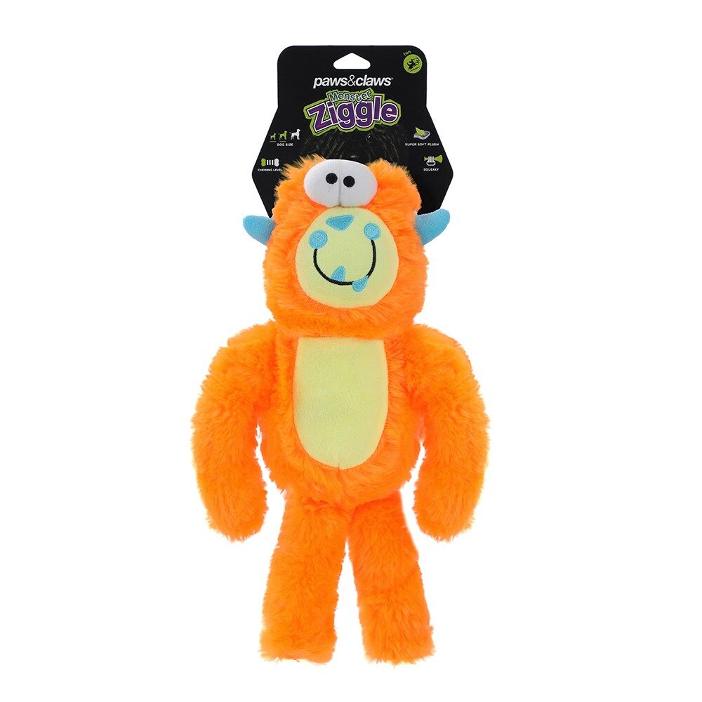 43988-paws-claws-monster-ziggle-soft-plush-pet-dog-toy-34cm-assorted