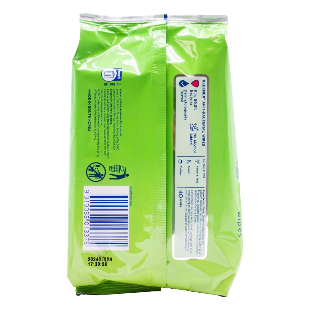 2129001-40pc-kleenex-wet-wipes-anti-bacterial-cleaning-cloth-20x15cm