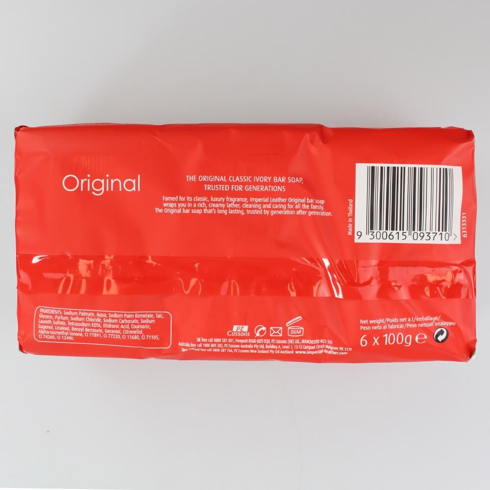 6pc Imperial Leather 100g Original Ivory Scented Soap Bars