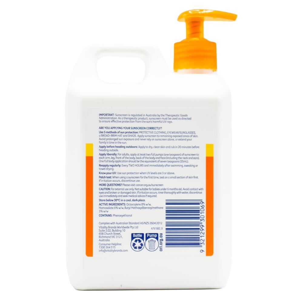 Cancer Council 1L Everday Value Sunscreen Lotion SPF50