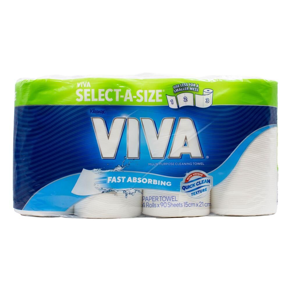 4pc Kleenex 90 Sheets Viva Multi-Purpose Paper Cleaning Towels