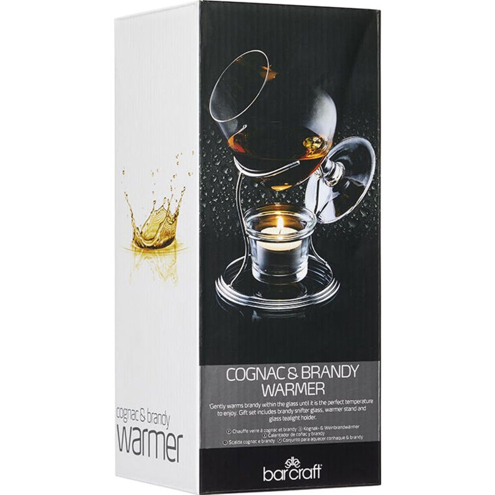 82385-barcraft-brandy-cognac-chrome-glass-350ml-cup-warmer-stand-set-clear