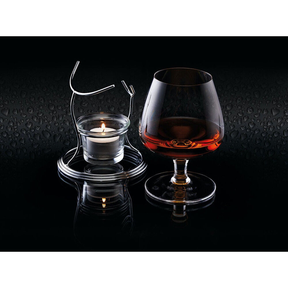 82385-barcraft-brandy-cognac-chrome-glass-350ml-cup-warmer-stand-set-clear