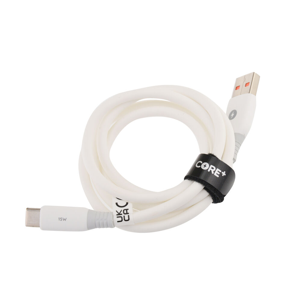 26245-core-8-pin-to-usb-a-cable-charging-cord-1m-for-apple-iphone-14-13-white