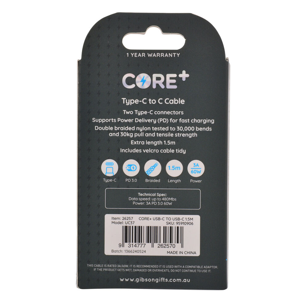26257-core-usb-c-to-type-c-braided-charging-cable-1-5m-for-samsung-iphone-grey
