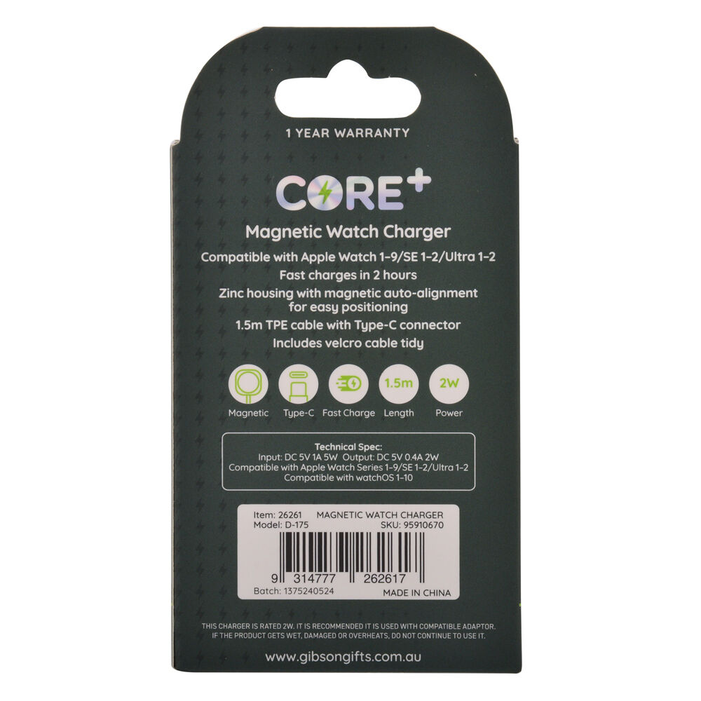 26261-core-magnetic-watch-charger-2w-1-5m-for-apple-watch-1-9-se-white