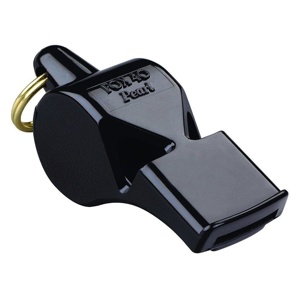 Fox 40 Summit Pearl Whistle w/ Breakaway Lanyard Black