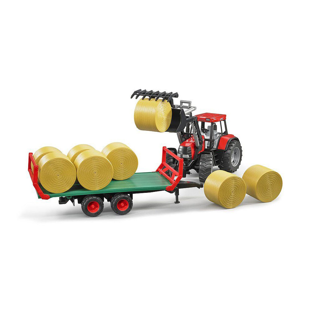 24002220-bruder-abs-transport-trailer-w-8-round-bales-44cm-farm-vehicle-toy-3y