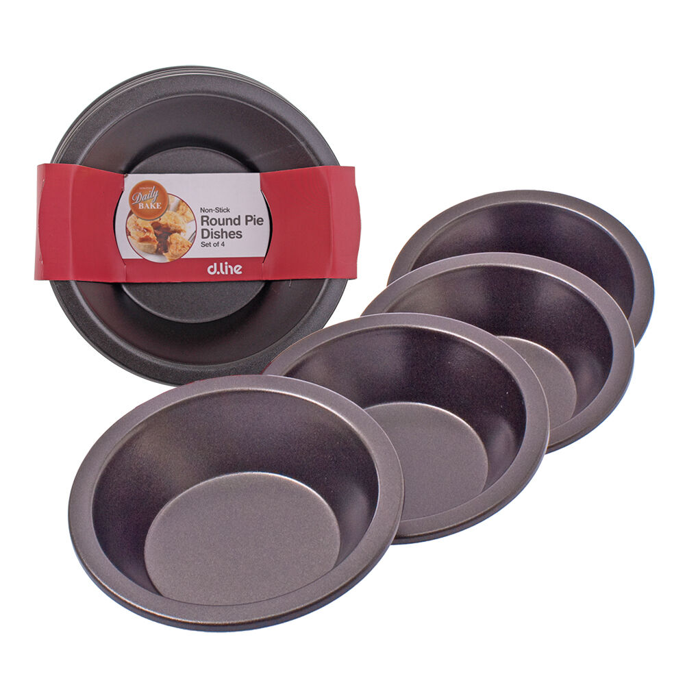 2997-4-4pc-daily-bake-non-stick-round-pie-dish-bakeware-set-12cm-black