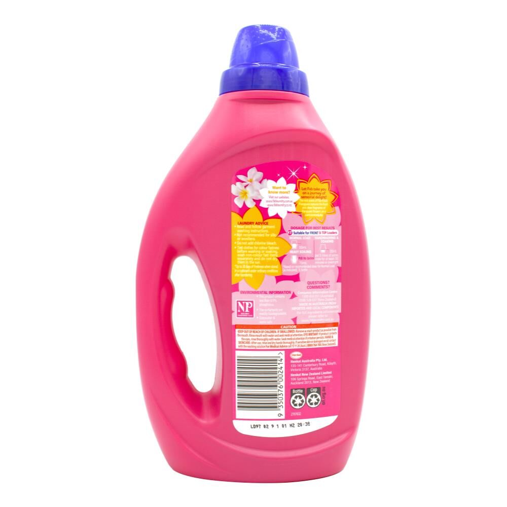 2607240-fab-1l-laundry-liquid-fresh-frangipani-front-top-loader-stain-remover