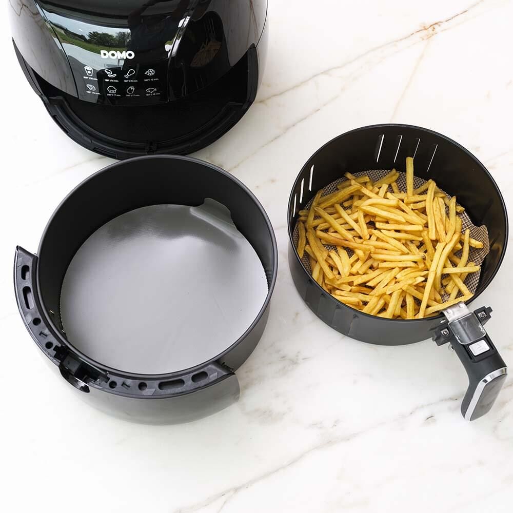 1-fff-488-2pc-nostik-silicone-fibreglass-dual-basket-air-fryer-liner-round-grey