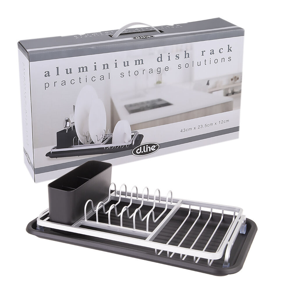 4574-1-d-line-aluminium-compact-dish-rack-w-draining-board-drying-organiser