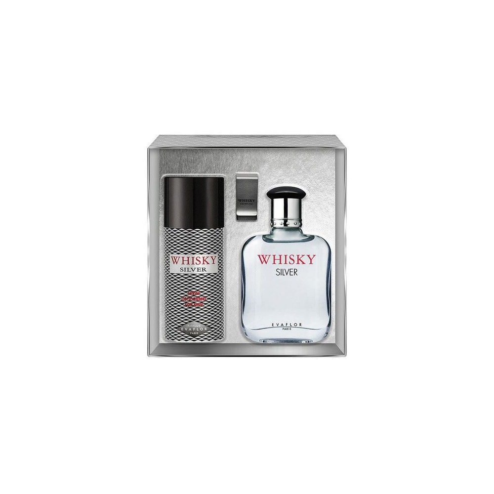 3pc Whisky Silver EDT/Deodorant Spray & Whisky Money Clip Set