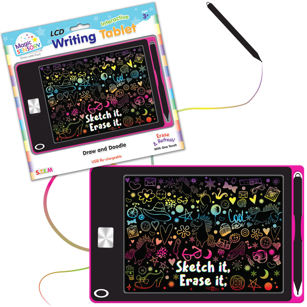 Magic Sensory 8.5" Interactive LCD Writing Tablet Pink Unicorn Kids 3y+