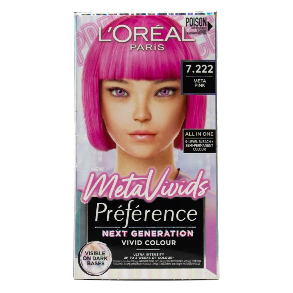 Loreal Vivid Hair Colour Preference 7.222 Meta Pink