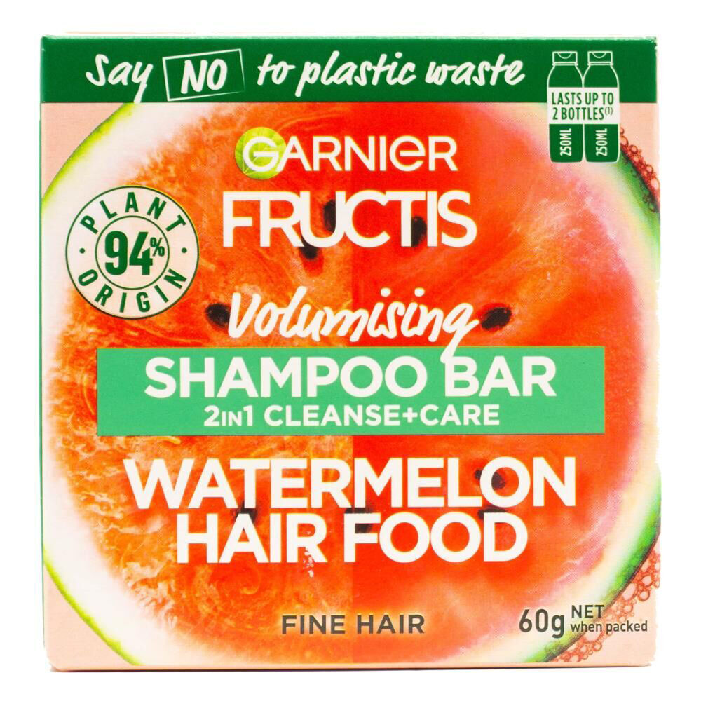 Garnier Fructis 60g Shampoo Bar Volumising 2in1 Cleanse Care Watermelon