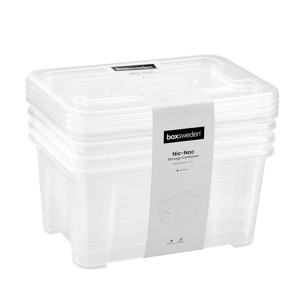 46200-4pc-boxsweden-nic-nac-storage-container-essentials-5l-28x20x13-5cm